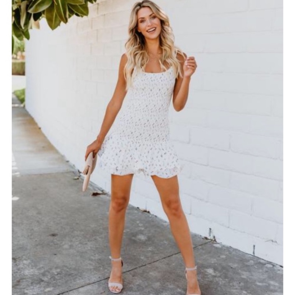 Vici Smocked Ruffle Dress